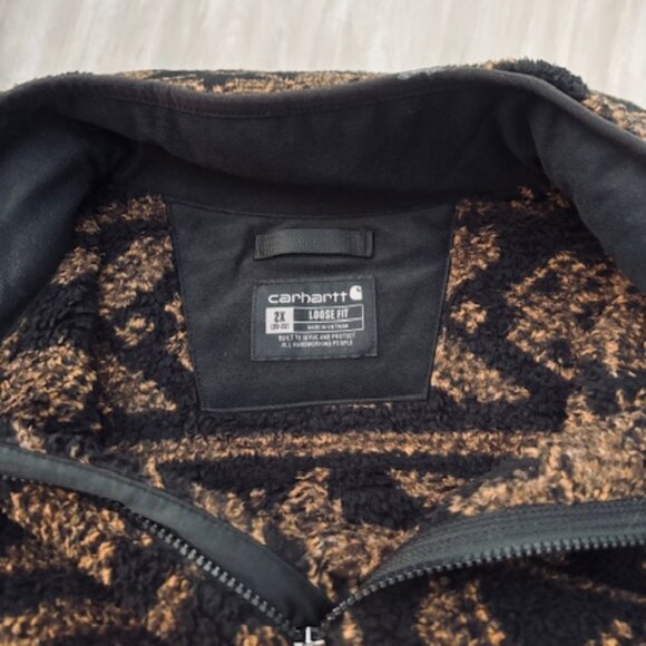 CARHARTT Loose Fit Fleece Pullover Sweatshirt Black Multi 2X NWT - Picture 4 of 7